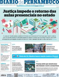 Capa do jornal Diario de Pernambuco 06/10/2020