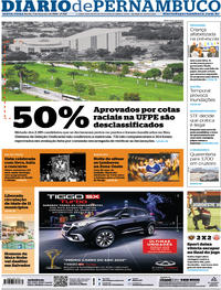 Capa do jornal Diario de Pernambuco 07/02/2020