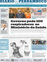 Capa do jornal Diario de Pernambuco 08/05/2020