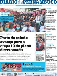 Capa do jornal Diario de Pernambuco 08/10/2020