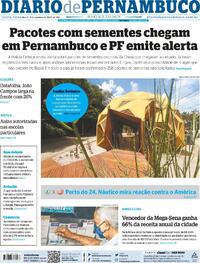Capa do jornal Diario de Pernambuco 09/10/2020