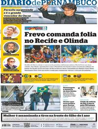 Capa do jornal Diario de Pernambuco 10/02/2020