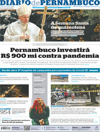 Capa do jornal Diario de Pernambuco 10/04/2020