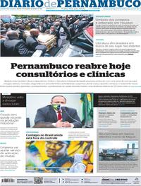 Capa do jornal Diario de Pernambuco 10/06/2020