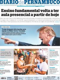 Capa do jornal Diario de Pernambuco 10/11/2020