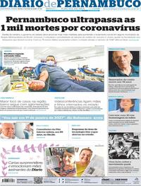 Capa do jornal Diario de Pernambuco 11/05/2020