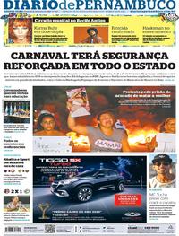 Capa do jornal Diario de Pernambuco 12/02/2020