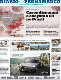 Capa do jornal Diario de Pernambuco 12/03/2020