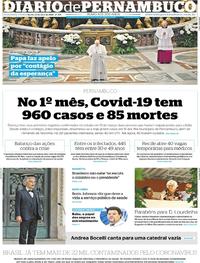 Capa do jornal Diario de Pernambuco 13/04/2020