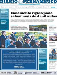 Capa do jornal Diario de Pernambuco 13/05/2020