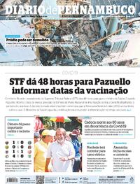 Capa do jornal Diario de Pernambuco 14/12/2020