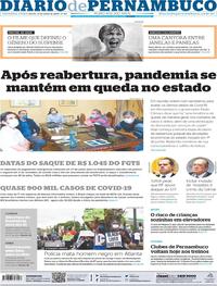 Capa do jornal Diario de Pernambuco 15/06/2020
