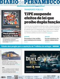 Capa do jornal Diario de Pernambuco 15/12/2020