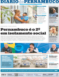 Capa do jornal Diario de Pernambuco 16/04/2020