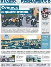 Capa do jornal Diario de Pernambuco 16/05/2020