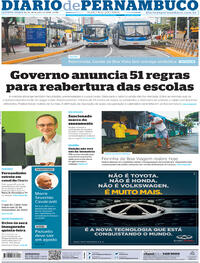 Capa do jornal Diario de Pernambuco 16/07/2020