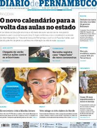 Capa do jornal Diario de Pernambuco 16/10/2020