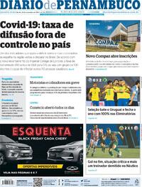 Capa do jornal Diario de Pernambuco 18/11/2020