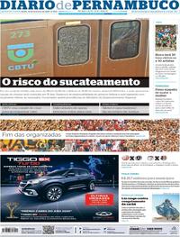 Capa do jornal Diario de Pernambuco 19/02/2020