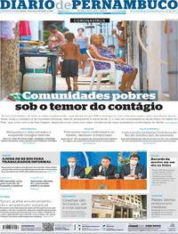 Capa do jornal Diario de Pernambuco 19/03/2020