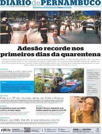 Capa do jornal Diario de Pernambuco 19/05/2020