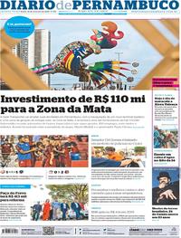Capa do jornal Diario de Pernambuco 20/02/2020