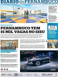 Capa do jornal Diario de Pernambuco 21/01/2020