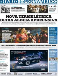 Capa do jornal Diario de Pernambuco 22/01/2020