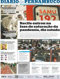 Capa do jornal Diario de Pernambuco 22/07/2020