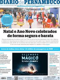 Capa do jornal Diario de Pernambuco 22/12/2020