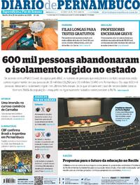 Capa do jornal Diario de Pernambuco 24/10/2020