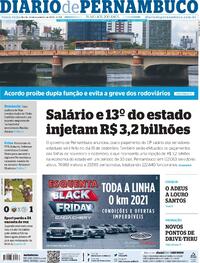Capa do jornal Diario de Pernambuco 24/11/2020