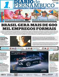 Capa do jornal Diario de Pernambuco 25/01/2020