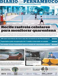Capa do jornal Diario de Pernambuco 25/03/2020