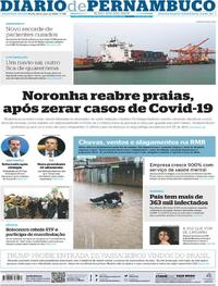 Capa do jornal Diario de Pernambuco 25/05/2020
