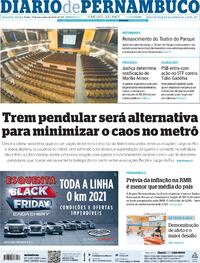 Capa do jornal Diario de Pernambuco 25/11/2020