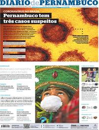 Capa do jornal Diario de Pernambuco 27/02/2020