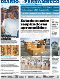 Capa do jornal Diario de Pernambuco 27/04/2020