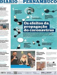Capa do jornal Diario de Pernambuco 28/02/2020