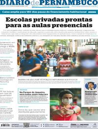 Capa do jornal Diario de Pernambuco 28/07/2020