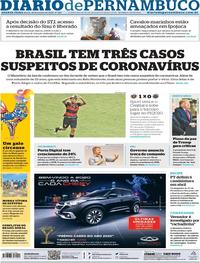 Capa do jornal Diario de Pernambuco 29/01/2020
