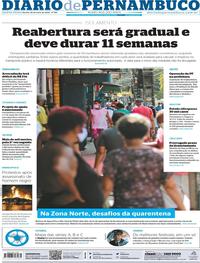 Capa do jornal Diario de Pernambuco 29/05/2020