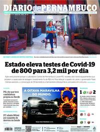Capa do jornal Diario de Pernambuco 29/08/2020