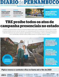 Capa do jornal Diario de Pernambuco 30/10/2020