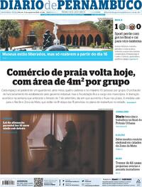 Capa do jornal Diario de Pernambuco 31/08/2020