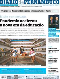 Capa do jornal Diario de Pernambuco 31/10/2020