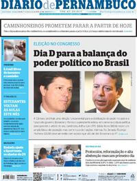 Capa do jornal Diario de Pernambuco 01/02/2021