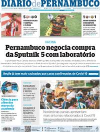 Capa do jornal Diario de Pernambuco 01/03/2021