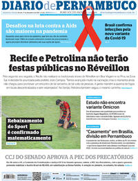 Capa do jornal Diario de Pernambuco 01/12/2021