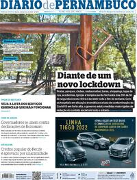 Capa do jornal Diario de Pernambuco 02/03/2021